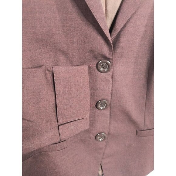 Lafayette 148 Blazer Women 14 Brown 3 Button Front Work Office Professional - Picture 2 of 11
